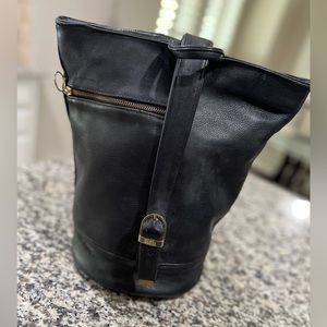 Leather Fossil Bucket Bag